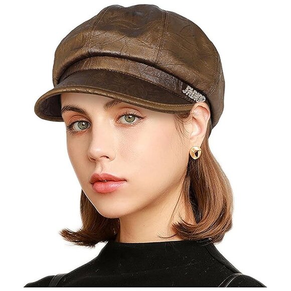 Women Retro Classic Visor Newsboy Cabbie Cap 8coffee - Picture 1 of 6